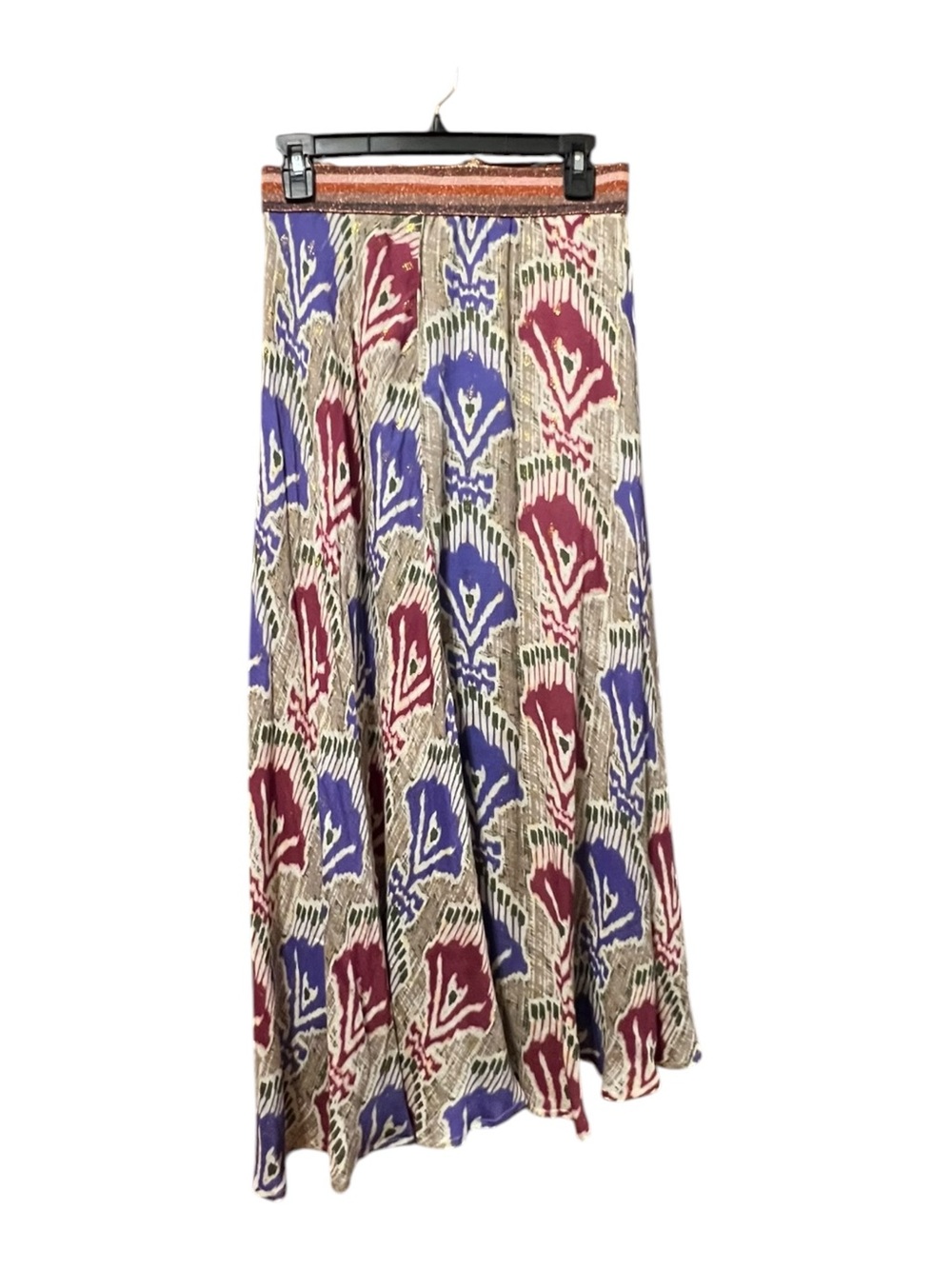 Oliphant Metallic Ikat Blouse & Maxi Skirt Set Pink Purple Gold Size Medium - Picture 12 of 14